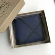 Burberry 柏寶利 原單出品 男士短夾 煙熏格子新搭配進(jìn)口粒面小牛皮 40520871中蘭 11cmx10cmx
