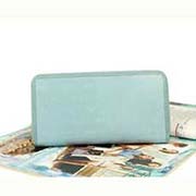 潮女歐美時尚真皮印花宴會中長款錢包錢夾307982-181