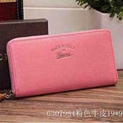全皮壓G花長(zhǎng)款拉鏈錢(qián)包手包 古琦手拿包 307984粉