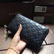 全皮壓G花長(zhǎng)款錢夾西裝包 酷馳時(shí)尚錢包 323397黑