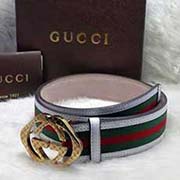 古奇織帶配牛皮褲腰帶 三色新