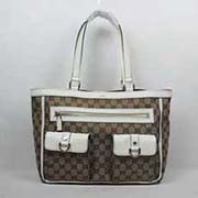 gucci經典帆布女包 古奇布配牛皮雙