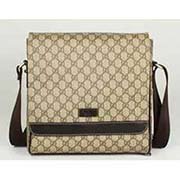 古奇男包包 休閑時尚潮流斜跨單肩男包222284咖啡PVC