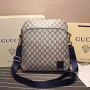 gucci854364 PVC 金色金屬配件 尼龍織帶 男款經典斜