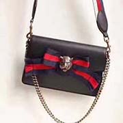 gucciBrodway 綢緞絲帶蝴蝶結虎頭元素鏈條包