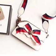 gucciBrodway 綢緞絲帶蝴蝶結虎頭元素鏈條包