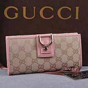新款gucci女士錢包 帆布長款搭扣