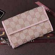 經(jīng)典帆布三折女式錢包 古奇青年長(zhǎng)款錢包 154182淺杏