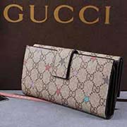 代買GUCCIPVC配皮新女士錢夾 三折