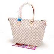 LV大號實用白的棋盤格紋N51185 梯形托特包 LV包手提單肩包