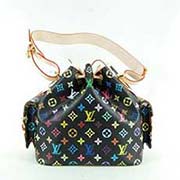 LV包包女包真皮變色三彩女包M422