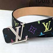 真品 男士真皮格紋腰帶 針扣頭