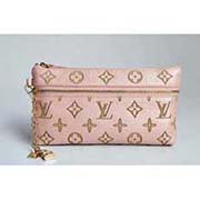 LV老花摔紋新款錢包M9870-7-珠光粉紅