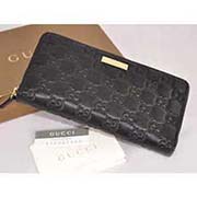 古奇熱銷錢包112724 黑皮壓花長