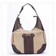 gucci古奇經(jīng)典時(shí)尚女包 帆布配皮