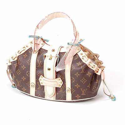 LV經典老花銅扣裝飾手提包 M92393