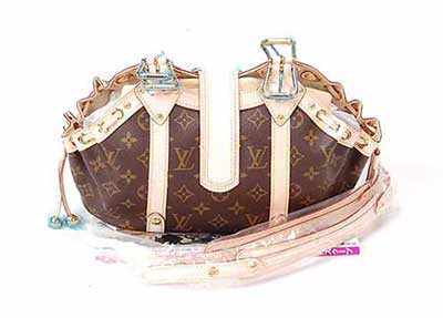 LV經典老花銅扣裝飾手提包 M92393