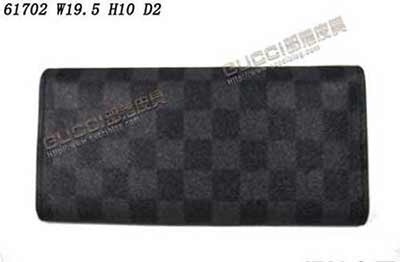 LV路易威登61702銀灰格錢包