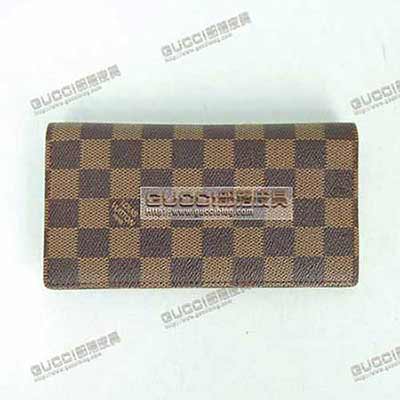 極品LV棋盤格長款男士銀包N61823