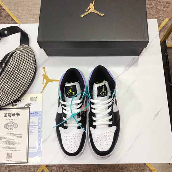 AJ1/喬1 中綠紫藍(lán) 中幫百搭休閑