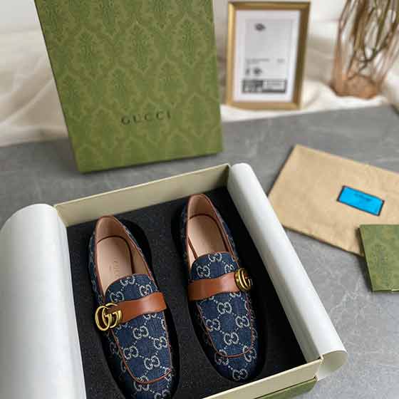 Gucc Denim樂福系列女鞋 秋季