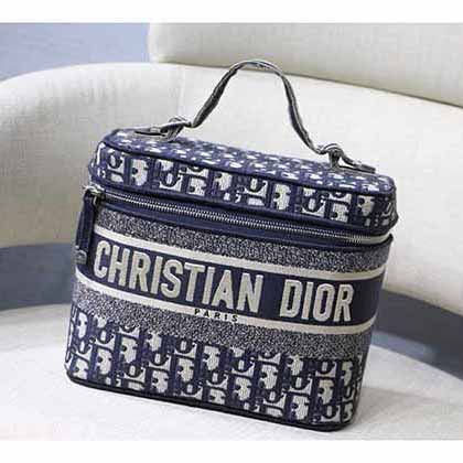 迪奧官網女包，Oblique復古印花圖案化妝包/手包