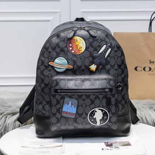 coach個性宇宙太空徽章款雙肩包29040