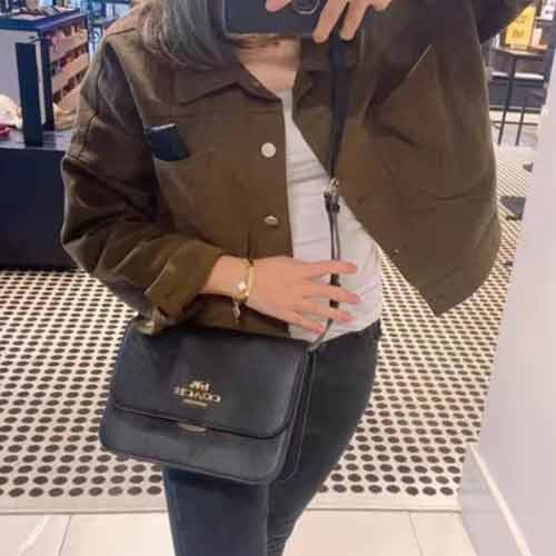 COACH經典十字紋女包BRYNN翻蓋斜挎包c5632