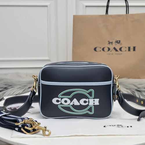 Coach拼色牛皮FLIGHT休閑運(yùn)動(dòng)斜挎包c(diǎn)4673