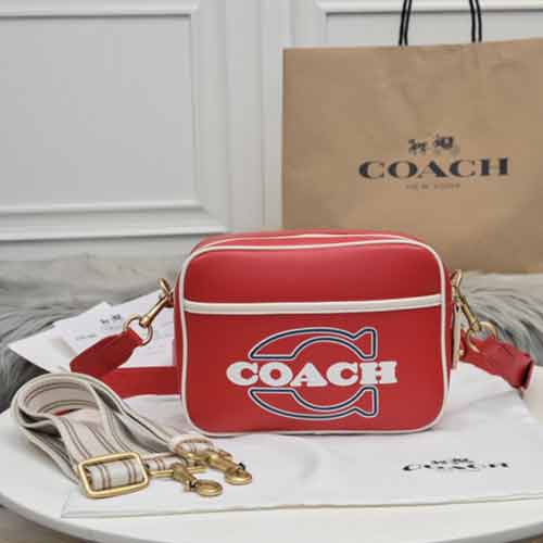 Coach拼色牛皮FLIGHT休閑運動斜挎包c4673