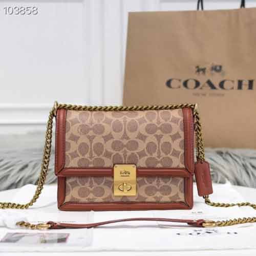 COACH經典標志印HUTTON系列單肩斜跨包3492
