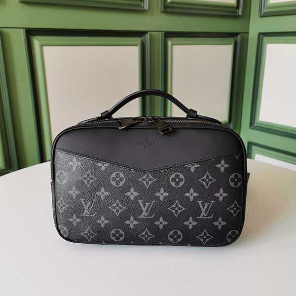 LV路易威登Monogram Eclipse帆布腰包M42906 質感輕