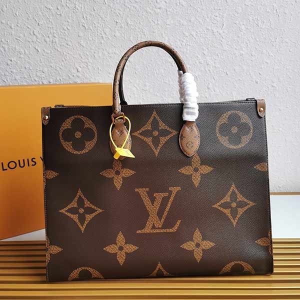 lv經(jīng)典老花大號(hào)購(gòu)物袋M44576 Onthego手袋