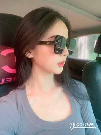 GUCCI網紅防紫外線高等大品牌新款方形女士太陽眼鏡