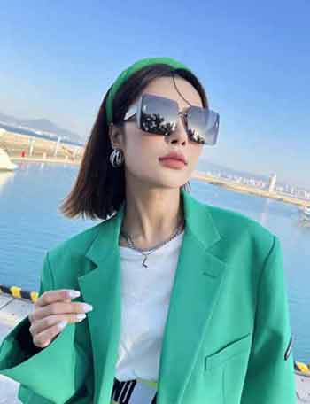 國際大品牌眼鏡迪奧Dior無邊鏡框女士偏光太陽鏡
