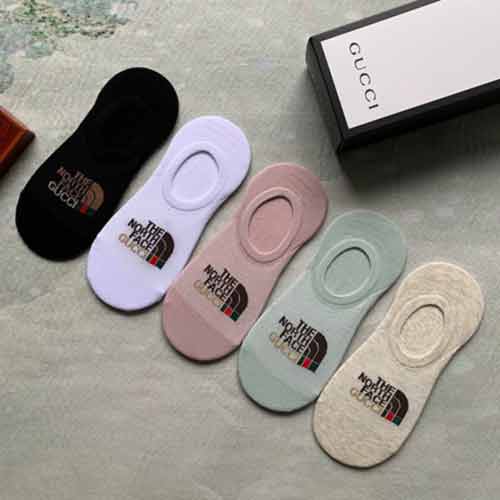 Gucci古奇北面聯名款大G家聯名新品女款隱形襪子