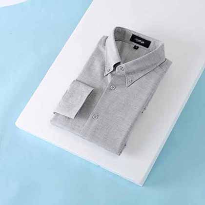 杰尼亞純色設計男士高等商務休閑長絨棉長袖襯