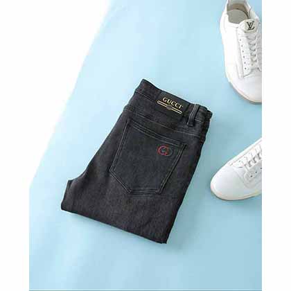 gucci牛仔褲男秋季新款直筒寬松潮流休閑長褲男款春秋百搭秋冬褲子
