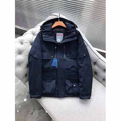 國際大品牌普拉羽絨服男商務休閑冬季加厚保暖連帽鵝絨外套