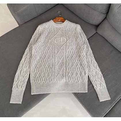 Dior迪奧毛衣男冬季刺繡輕奢大品牌麻花編織提花針織羊毛衫