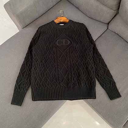 Dior冬季輕奢大品牌麻花編織提花