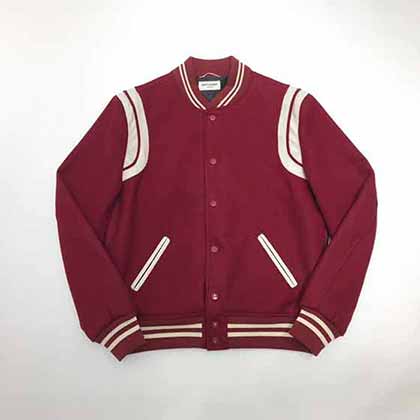 秋冬官網(wǎng)新配色厚實(shí)雙織法混毛螺紋經(jīng)典棒球服夾克