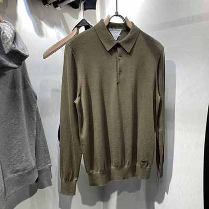 秋冬新款進口絲光長絨棉男士針織衫