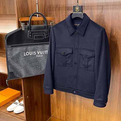 杭州男裝網(wǎng)lv私人定制雙口袋工裝款毛呢羊絨混紡?qiáng)A克外套