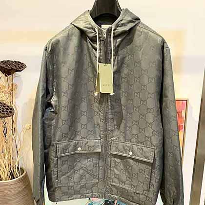 國外大品牌男裝古奇Off The Grid系列廓形寬松連帽拉鏈羽絨棉外套