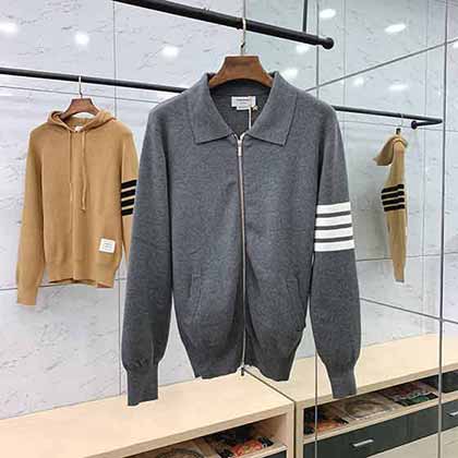 湯姆布朗秋冬新品翻領(lǐng)四杠棉紗針織