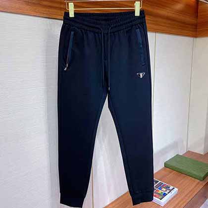 普拉達(dá)修身運(yùn)動(dòng)衛(wèi)褲，新品撞色口袋三角標(biāo)運(yùn)動(dòng)休閑衛(wèi)褲