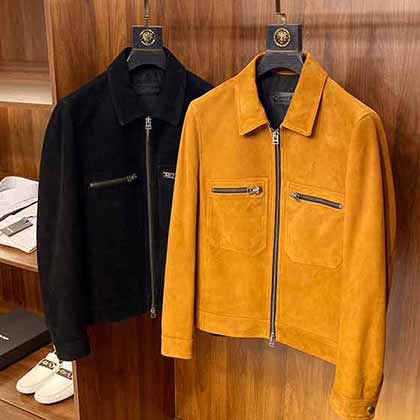 湯姆.福特超柔磨毛小羊皮夾克式皮衣，出街不容易撞款！