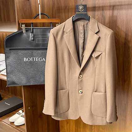 大品牌羊毛斜紋面料單西裝外套，秋冬新款時尚斜紋提羊毛單西