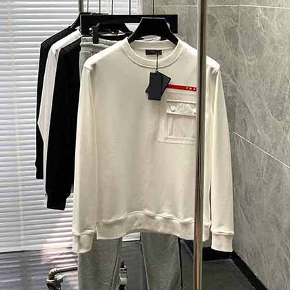 SS秋冬新品男生衛衣品牌PRAA 普拉達休閑圓領衛衣